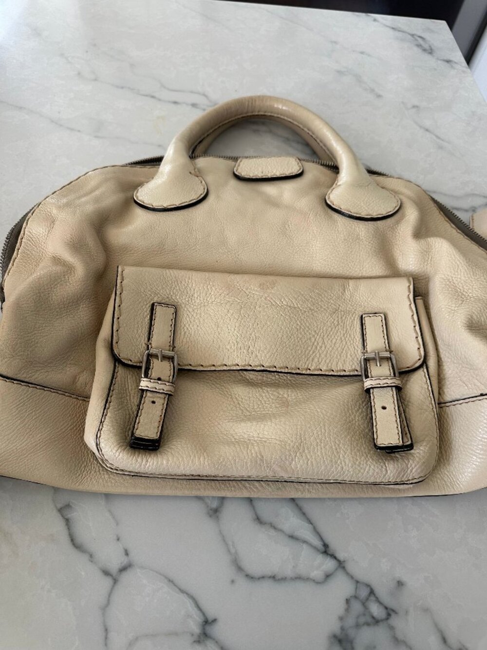 Chloé EDITH blanc bowling bag